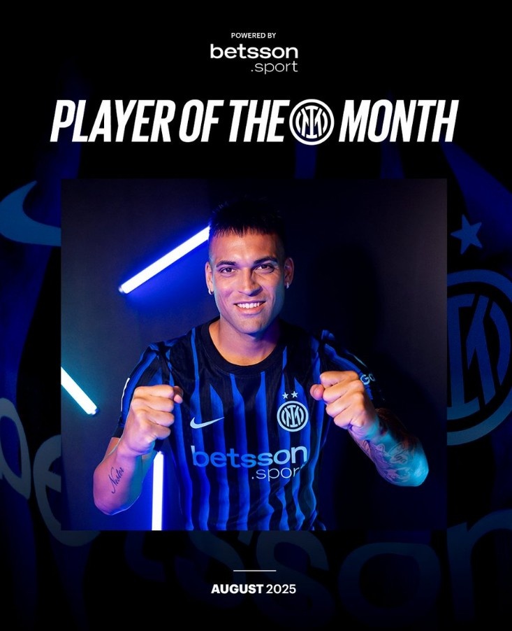 黄金甲体育-2战1球1助攻，官方：劳塔罗当选国米8月队内最佳球员